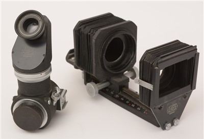 Lot 1436 - Leica viewfinder and close-up bellows attachments.
