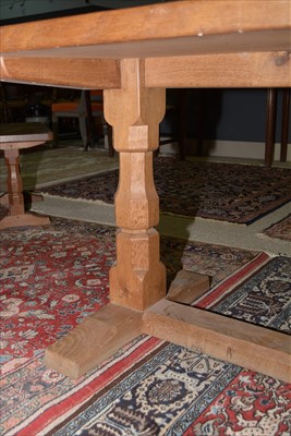 Lot 1146 - Mouseman: a Robert Thompson of Kilburn oak refectory table.