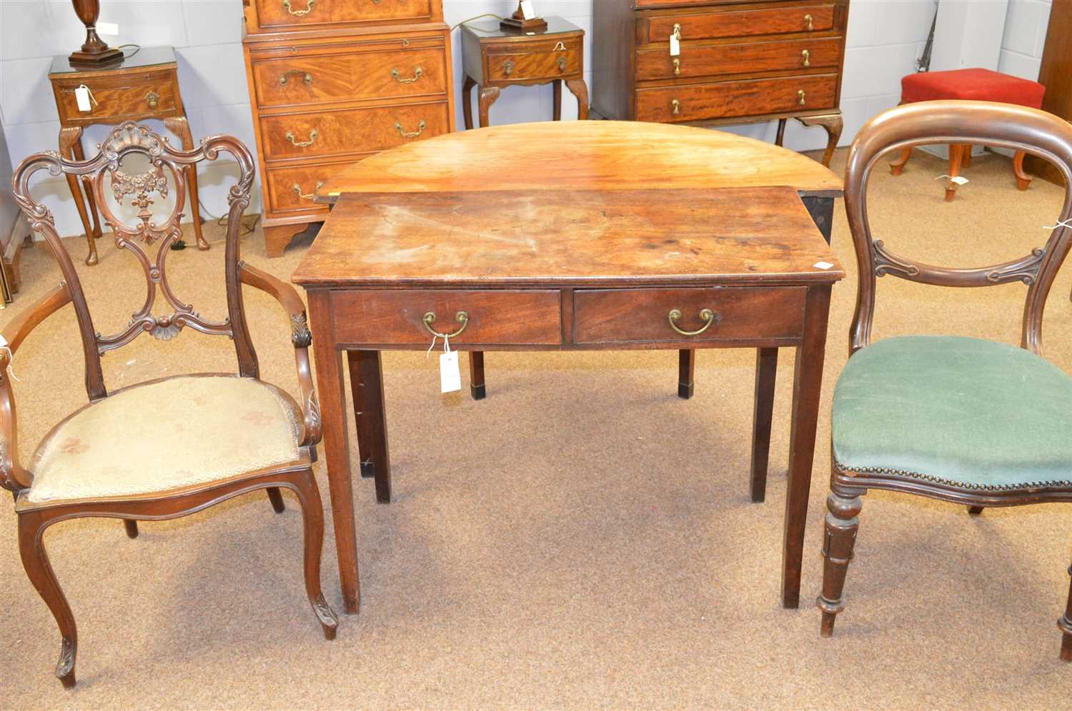Lot 378 - Two chairs and two tables