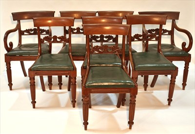 Lot 1198 - A Set of Eight William IV Mahogany Dining Chairs