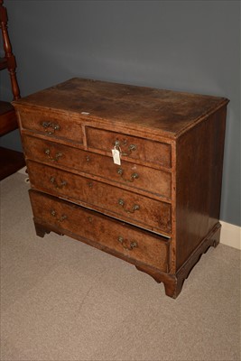 Lot 1213 - A George III burr walnut chest of drawers