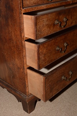 Lot 1213 - A George III burr walnut chest of drawers