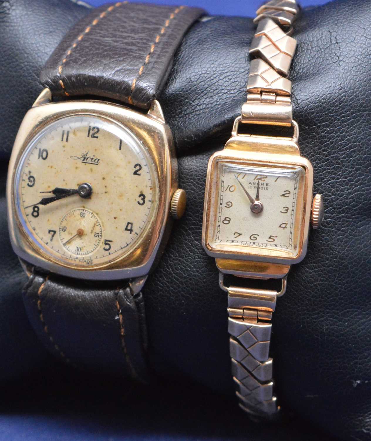 Lot 3 - Two gold cased watches