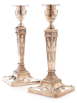 Lot 260 - Pair of Silver Candlesticks