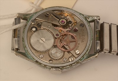 Lot 29 - Omega steel wristwatch c1940