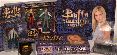 Lot 1242 - Buffy the Vampire Slayer chess set; and miscellaneous figures and memorabilia.