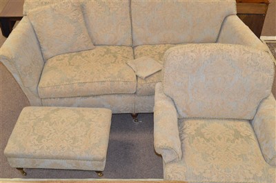 Lot 981 - Sofa, chair and foot stool
