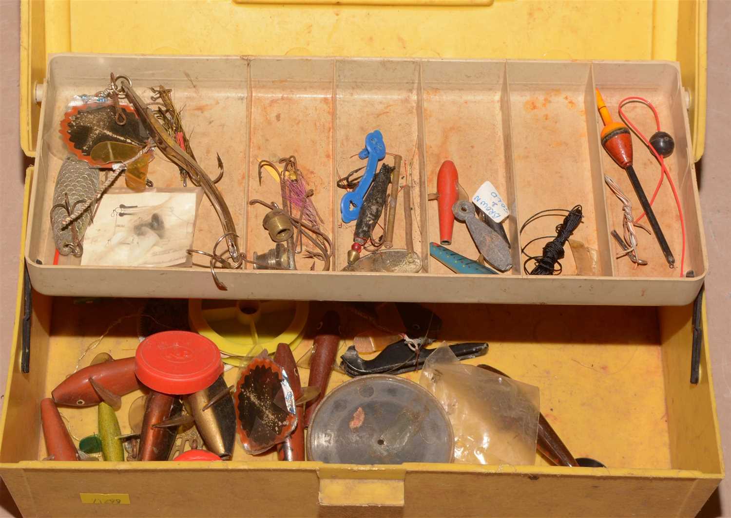 Lot 1585 - Tackle box and contents.