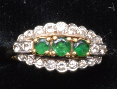 Lot 66 - Emerald and diamond ring