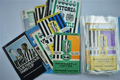 Lot 1528 - Newcastle United Fairs Cup football programmes