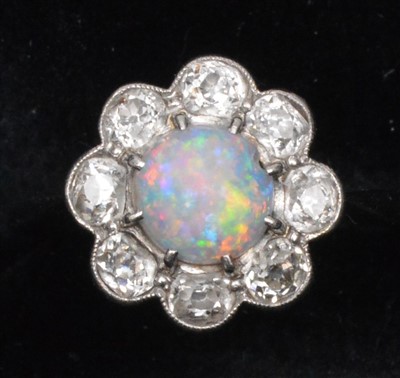 Lot 94 - Opal and diamond ring