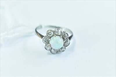 Lot 94 - Opal and diamond ring