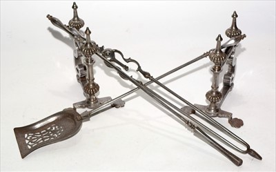 Lot 1078 - 18th Century steel fire side set