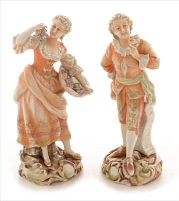 Lot 595 - Pair of Volkstedt figures