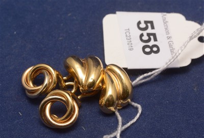 Lot 558 - Two pairs of earrings