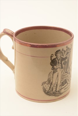 Lot 584 - Sunderland pottery Lord Nelson mug