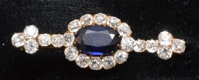 Lot 113 - A Victorian sapphire and diamond brooch