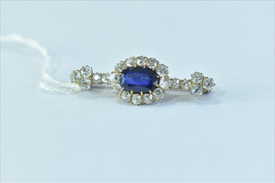 Lot 113 - A Victorian sapphire and diamond brooch