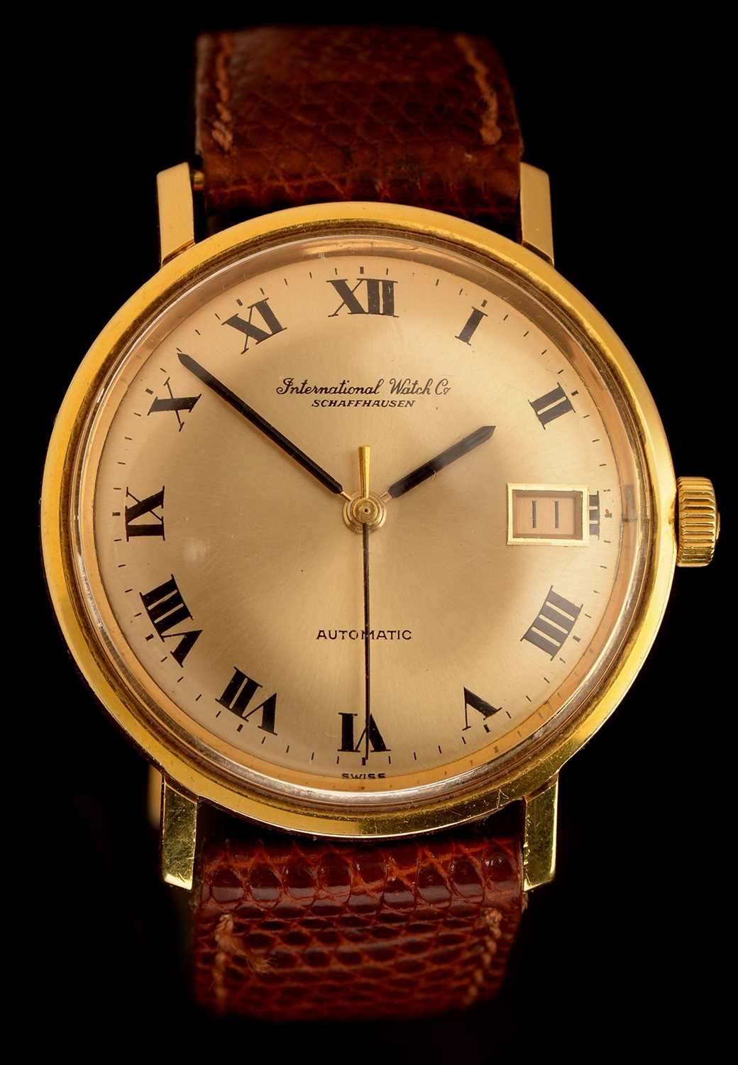 Lot 54-IWC Int. Watch Co, Schaffhausen: a gentleman's 18ct. gold cased wristwatch
