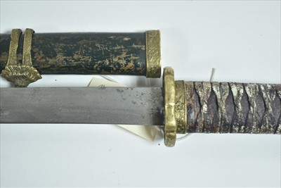 Lot 1211 - Japanese katana type sword, the 69cms blade...