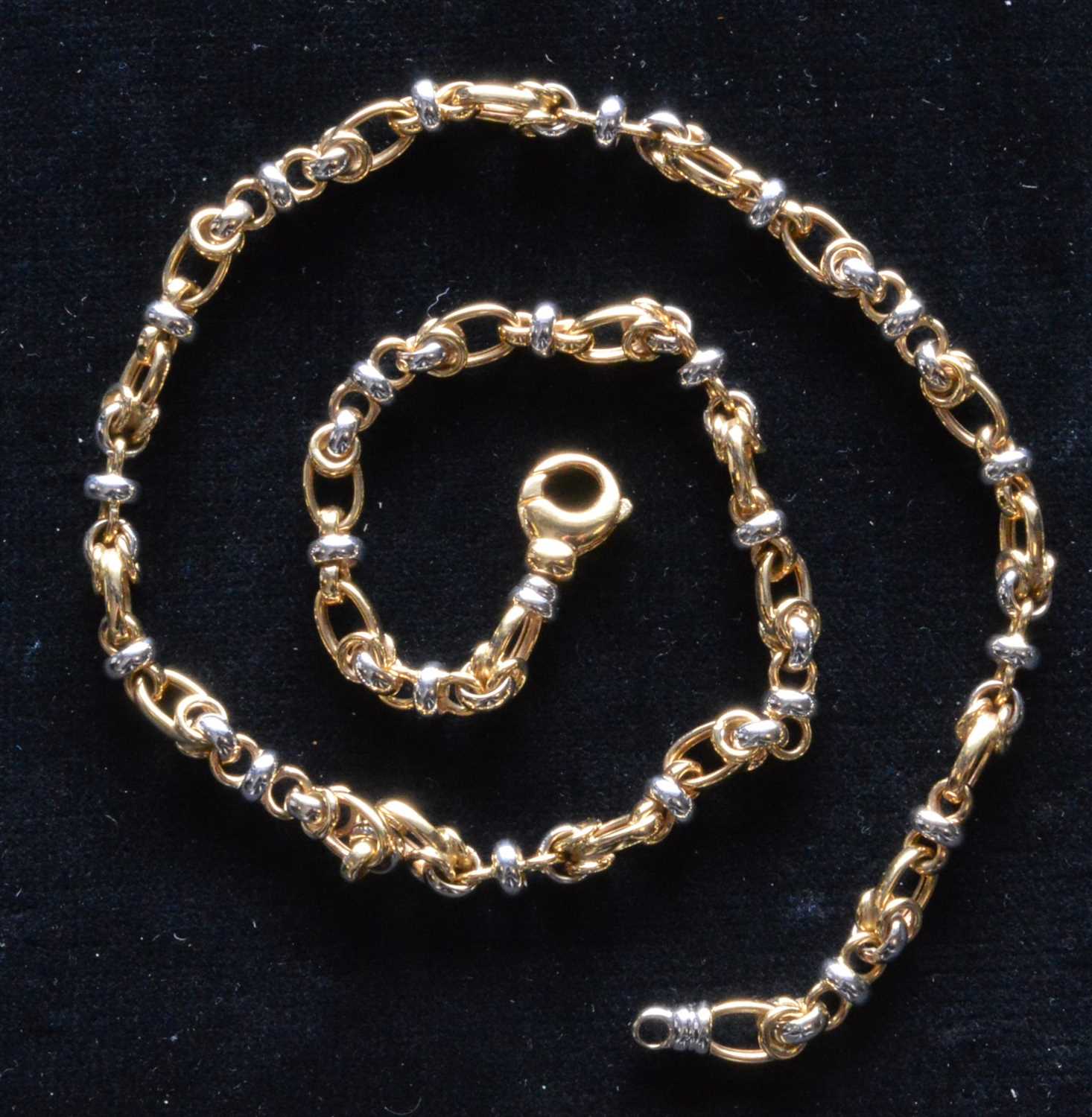 Lot 170 - 18ct yellow and white gold necklace