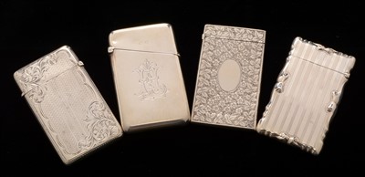 Lot 328 - Four silver card cases