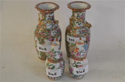 Lot 245 - Canton vases