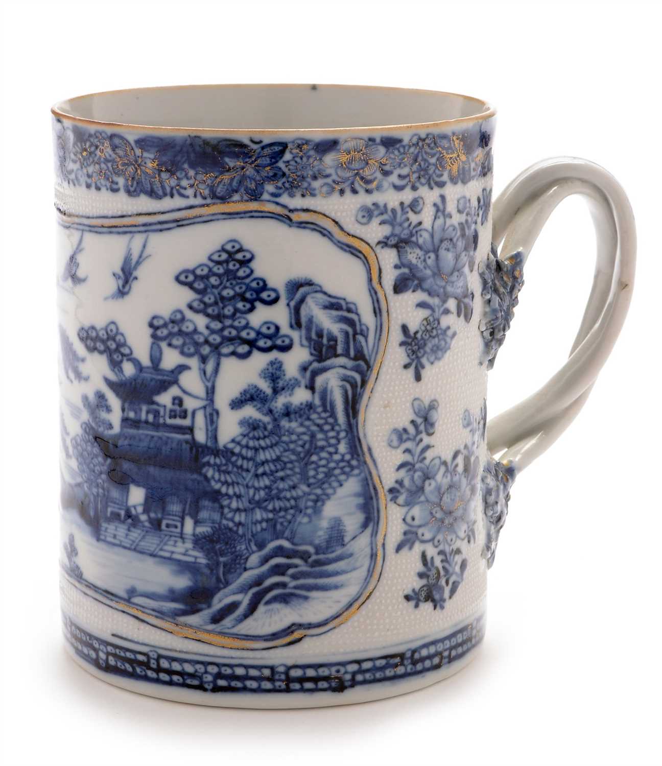 Lot 464 - 18th Century Chinese blue and white mug.