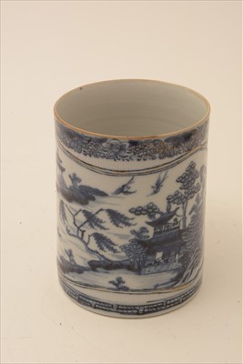 Lot 464 - 18th Century Chinese blue and white mug.