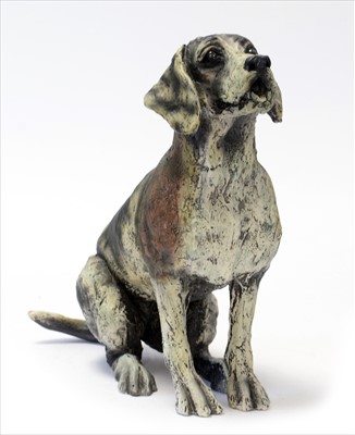 Lot 982 - April Shepherd. 'paying attention'. cold cast resin sculpture