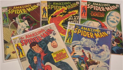 Lot 1699 - Amazing Spider-Man No. 73, 74, 76, 77 and 80.