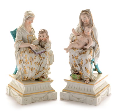 Lot 504 - Pair of Derby figures Prudent Mother and Madonna