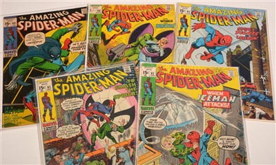 Lot 1704 - Amazing Spider-Man No's. 91, 92, 93, 94 and 95.