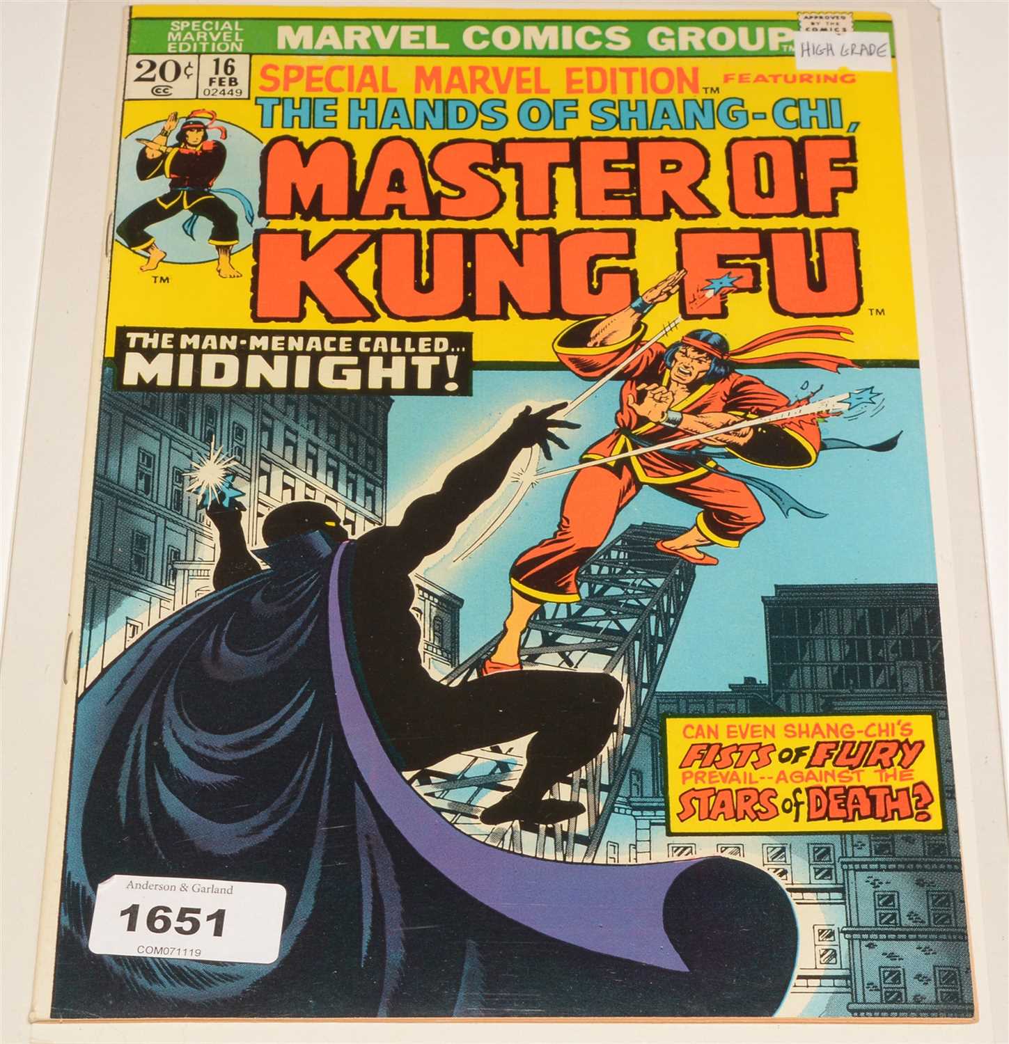 Lot 1651 - Special Marvel edition featuring Master of Kung Fu