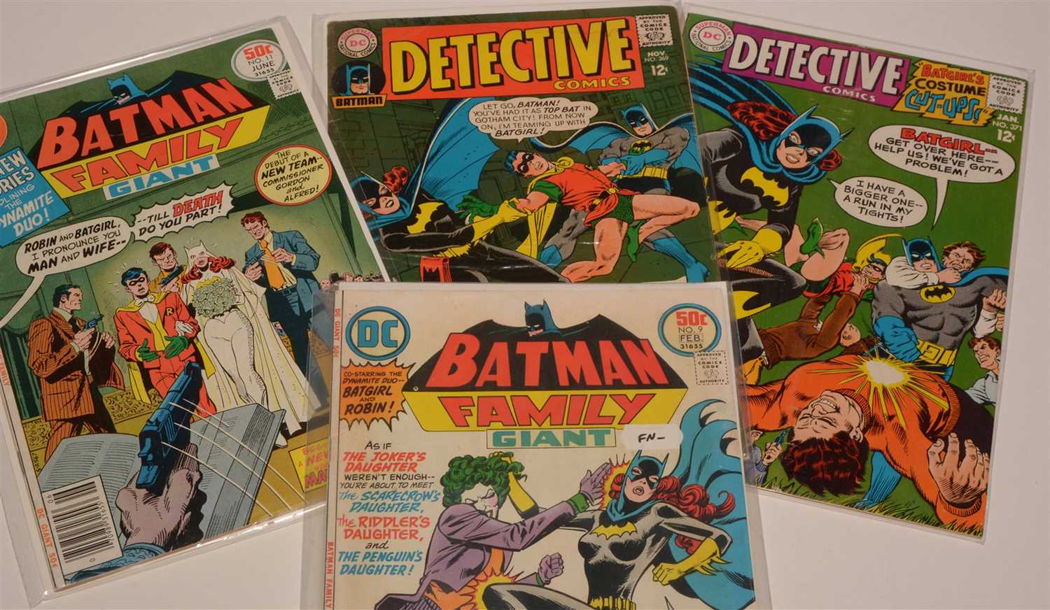 Lot 1571 - Batman Family Giant No's. 9 and 11; and Detective Comics No's. 369 and 371