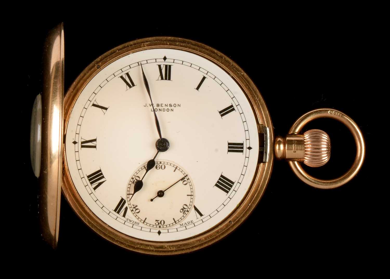 Lot 36 - 9ct gold pocket watch by Benson