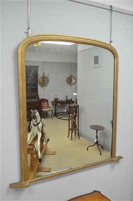 Lot 535 - Large Victorian overmantel mirror.