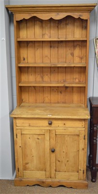 Lot 488 - A 19th Century pine cupboard fitted a shallow...