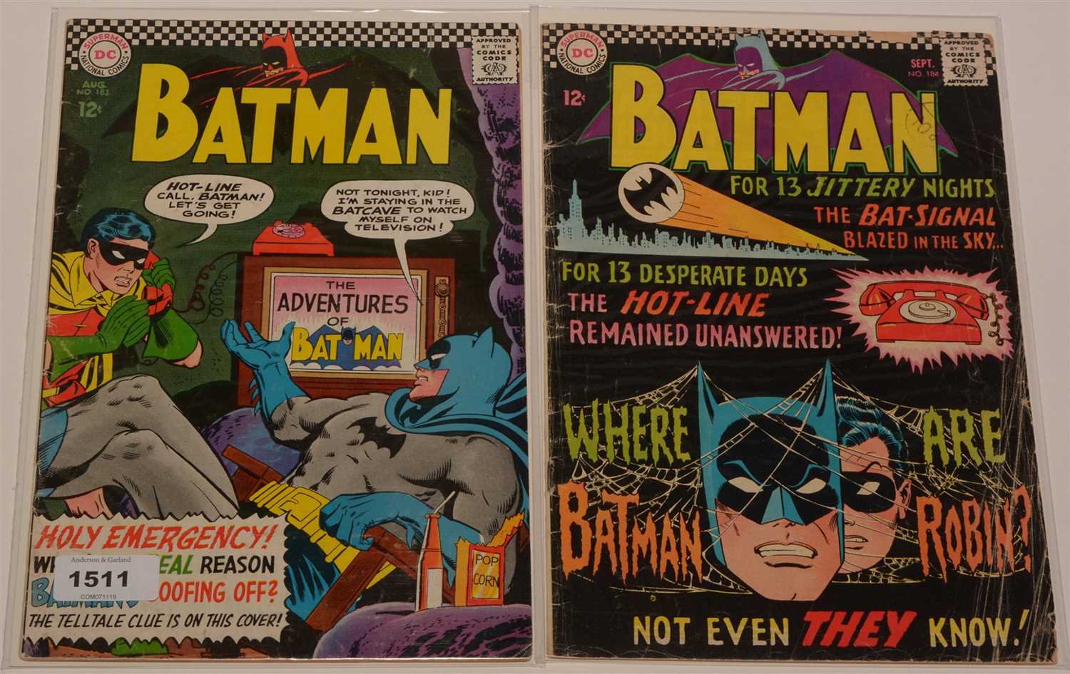 Lot 1511 - Batman No's. 183 and 184