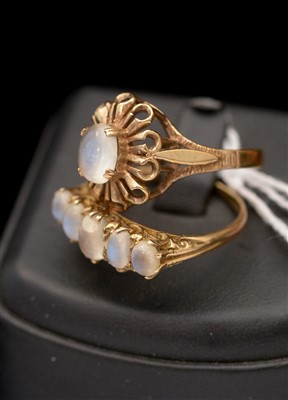 Lot 32 - Two moonstone rings