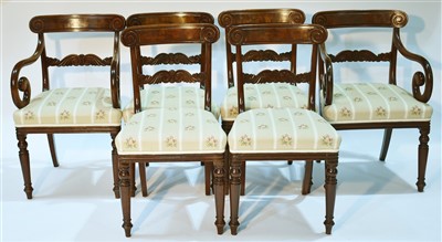 Lot 1240 - A set of six William IV mahogany dining chairs