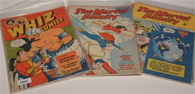 Lot 1052 - Whizz Comics; The Marvel Famil; and Ken Maynard Western Comic.