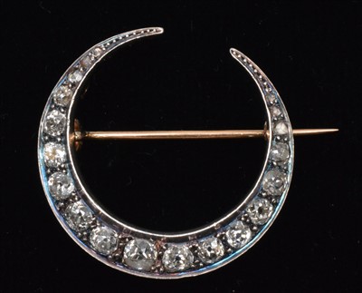 Lot 236 - Victorian diamond crescent brooch