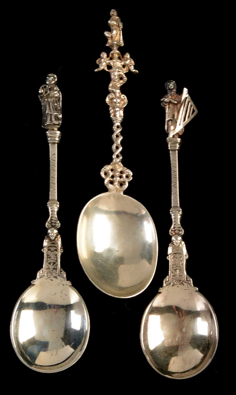 Lot 283 - Three silver apostle spoons