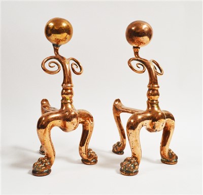 Lot 1076 - A pair of fire dogs