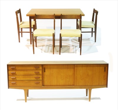 Lot 951 - Table, four chairs and a sideboard.