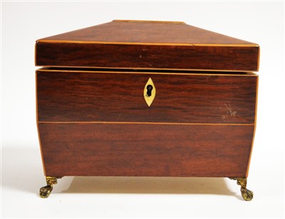 Lot 1084 - Partridge wood tea caddy