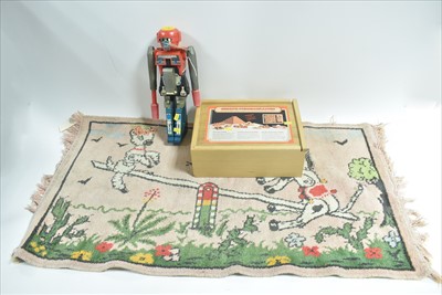 Lot 352 - Rogun robot, Muffin the Mule rug and building kit