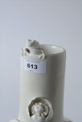Lot 613 - Royal Copenhagen vase in white.