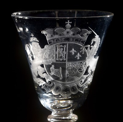 Lot 616 - Newcastle Royal Coat of Arms wine glass.